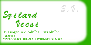 szilard vecsi business card
